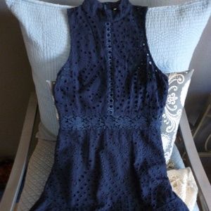 Angel Bida Indigo Cobalt Blue Eyelet Dress